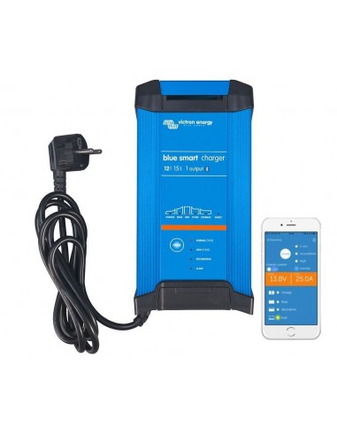 Cargador de batería Victron Blue Smart IP22 12V/15A (1 Salida) - Energiasolarweb.es