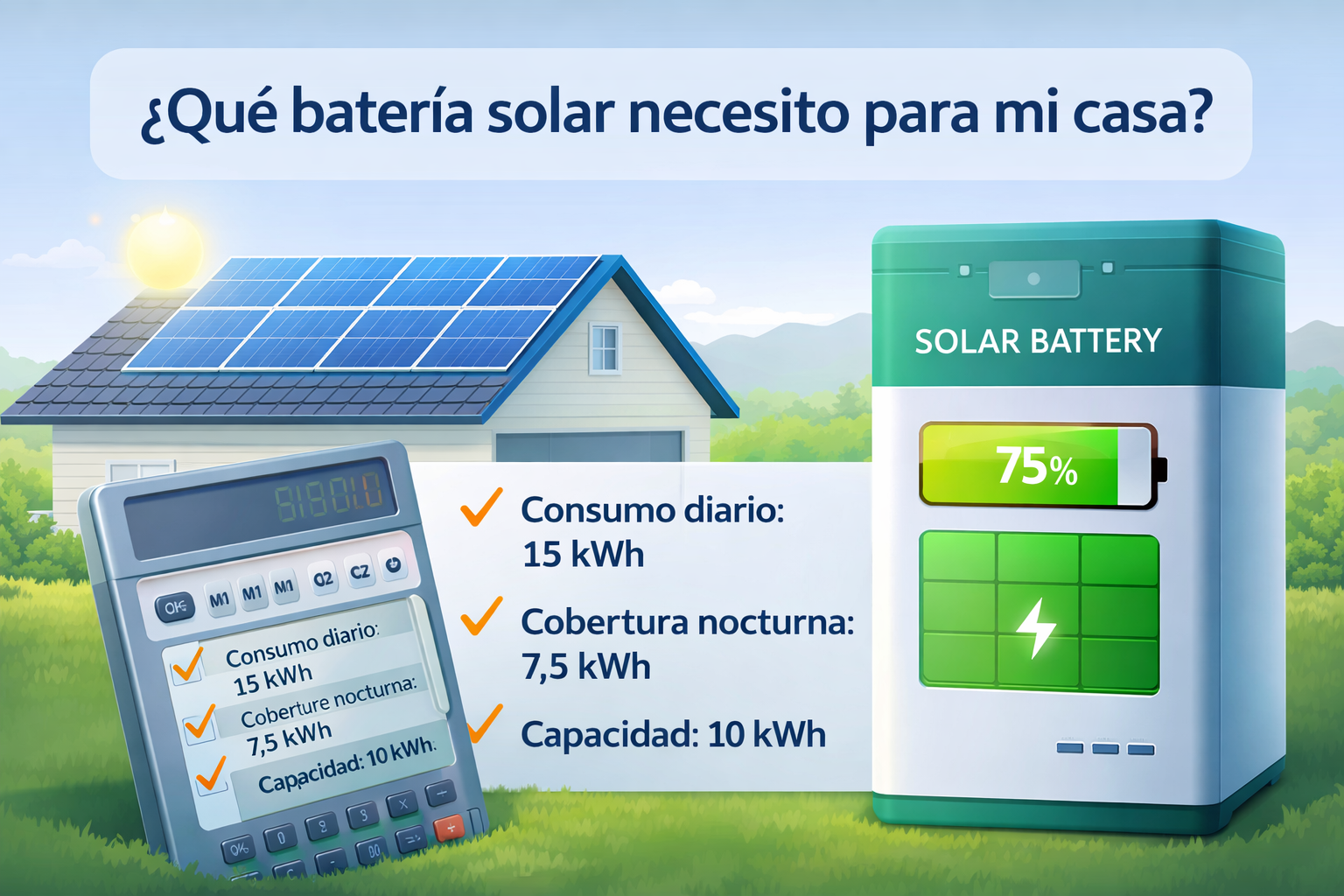 que bateria solar necesito para mi casa