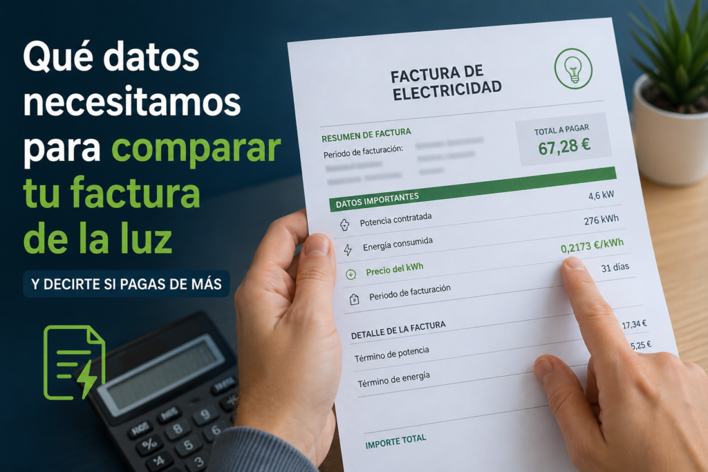 Comparación clara de tu factura eléctrica